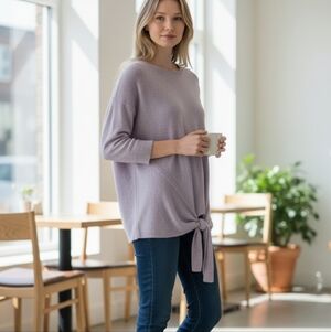 J. Crew Lavender Sweater with Tie Detail